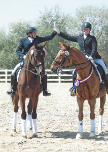 Safarie and Gwen with Susan DeSylvia on Born Free and 2012 RMDS Championships celebration